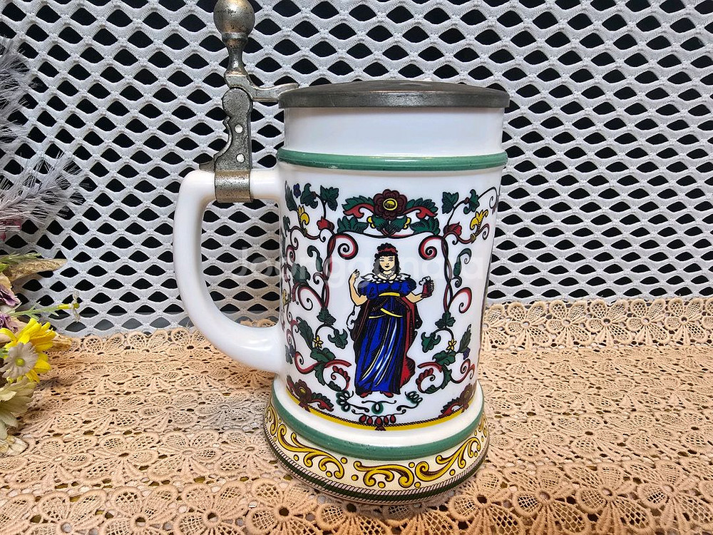 독일 BMF 앤틱 주석 맥주잔 2점.--5