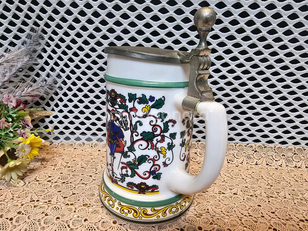 독일 BMF 앤틱 주석 맥주잔 2점.--8