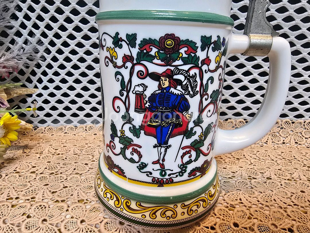 독일 BMF 앤틱 주석 맥주잔 2점.--6