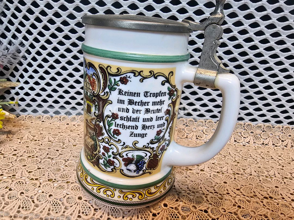 독일 BMF 앤틱 주석 맥주잔 2점.--7