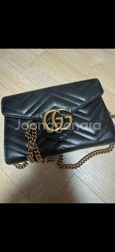 구찌 마몽미니체인백 블랙--0