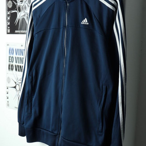 (L-XL) 아디다스 집업져지 트랙탑 네이비 삼선