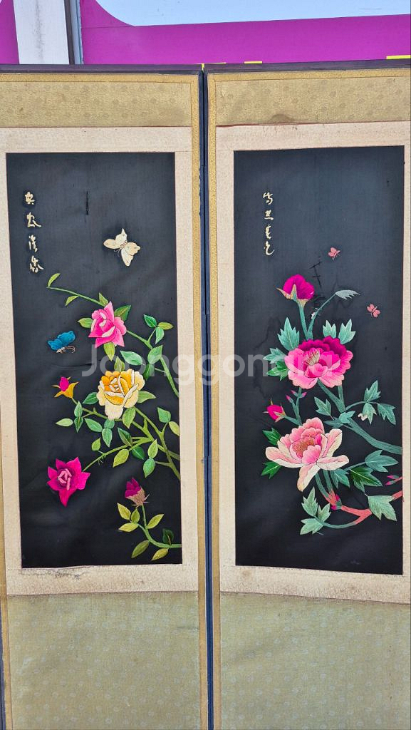 자수병풍--3