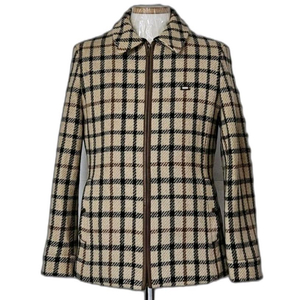 95)닥스DAKS 골프 소가죽라인 배색 체크 코트