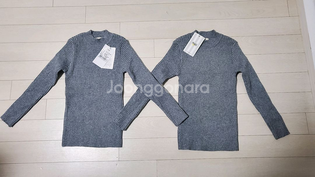 [120]아동,키즈-골지 반목 니트티(그레이,1+1)--0