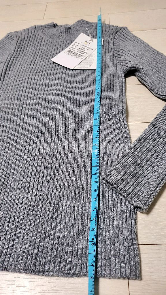 [120]아동,키즈-골지 반목 니트티(그레이,1+1)--2