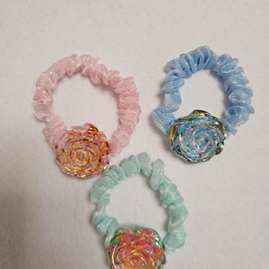 장미 머리끈 셋트