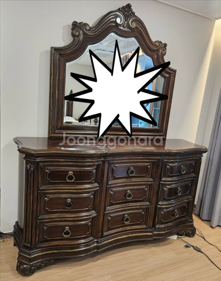 바로크엔틱침대화장대--5
