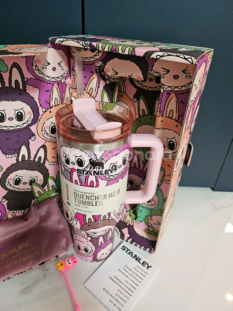 한정판 라부부 스탠리 퀜처 H2.0 텀블러 40oz--1