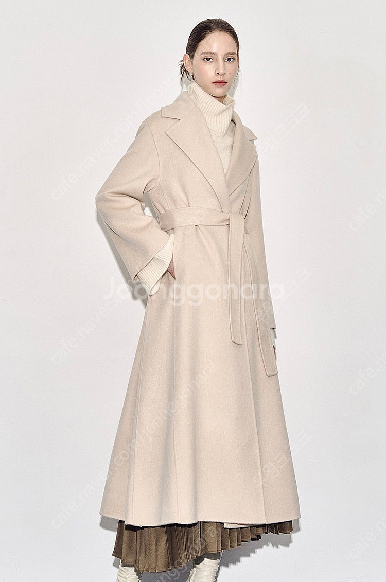 한섬 23fw 타임 캐시미어 블렌드 벨티드 코트--1