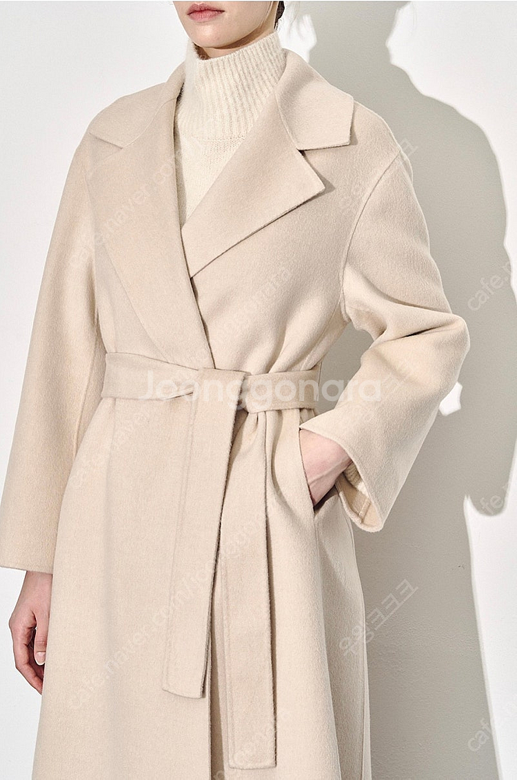 한섬 23fw 타임 캐시미어 블렌드 벨티드 코트--2