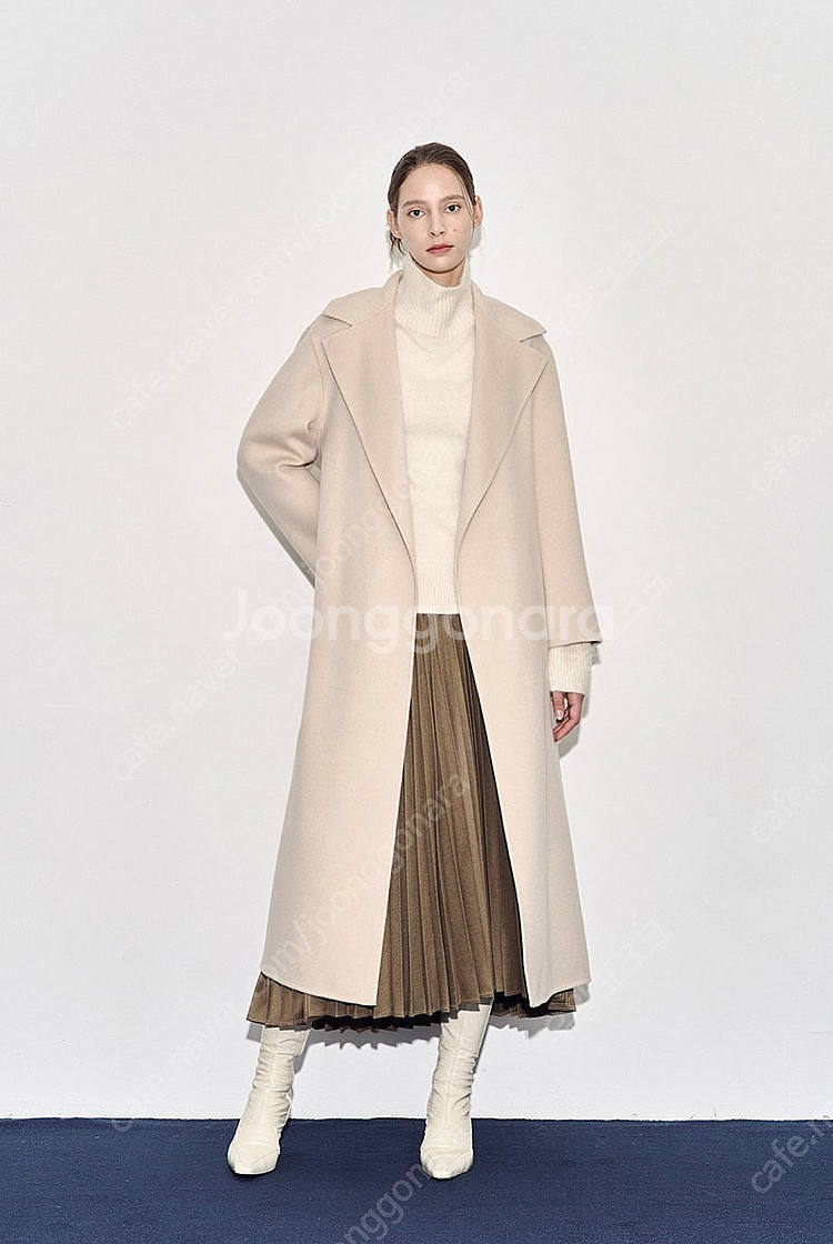 한섬 23fw 타임 캐시미어 블렌드 벨티드 코트--4