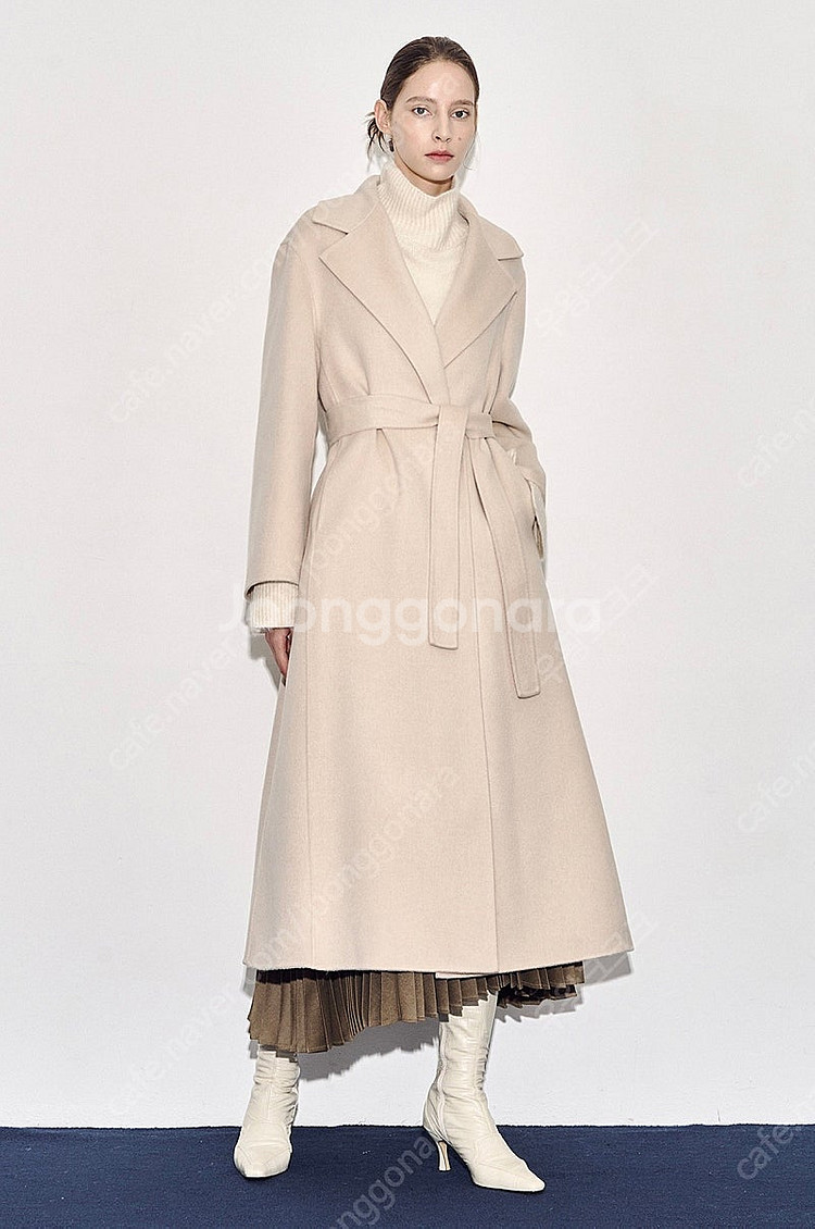 한섬 23fw 타임 캐시미어 블렌드 벨티드 코트--5