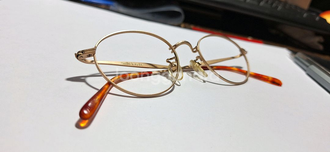 타케오 키쿠치 302 메탈 골드 라운드 빈티지 안경테--0