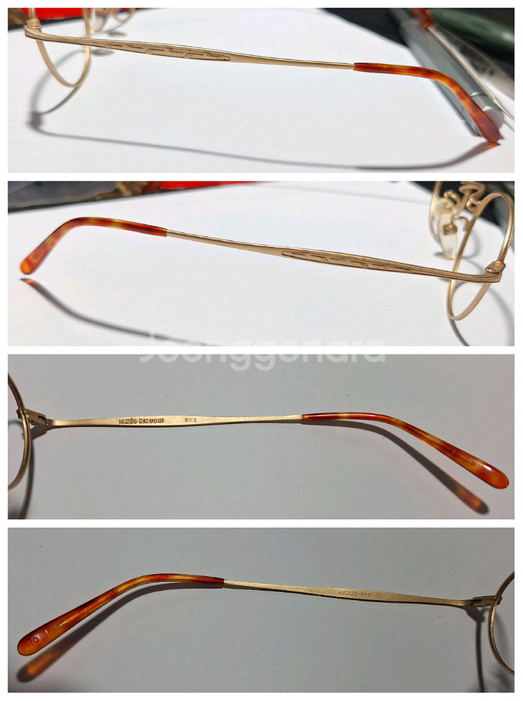 타케오 키쿠치 302 메탈 골드 라운드 빈티지 안경테--2