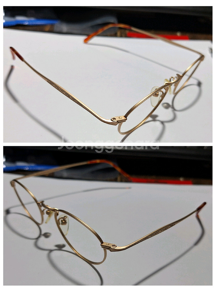 타케오 키쿠치 302 메탈 골드 라운드 빈티지 안경테--4