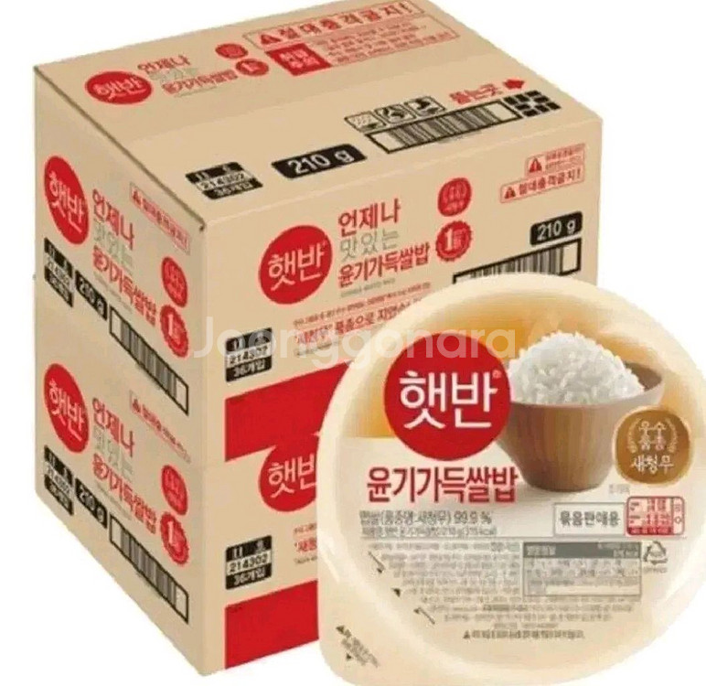 햇반 윤기가득쌀밥백미 210GX72개36개기준28995--0