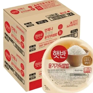 햇반 윤기가득쌀밥백미 210GX72개36개기준28995