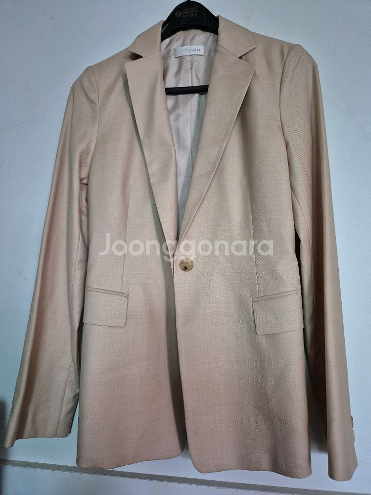 미샤 베이지 정장 세트 모 실크혼방--1