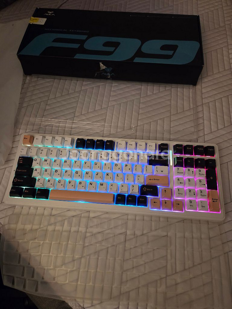 독거미 AULA F99 유무선 기계식 올리비아 화이트--1