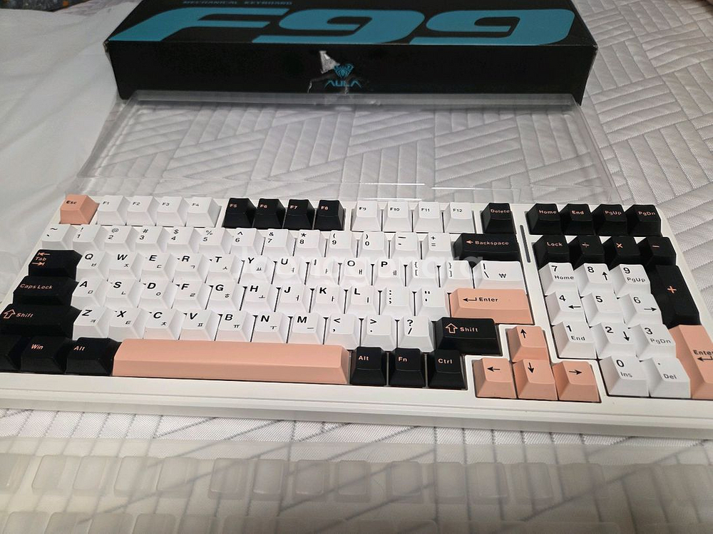 독거미 AULA F99 유무선 기계식 올리비아 화이트--0