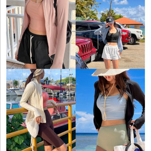 비치팜 비치웨어 긴팔 수영복 웬디 집업 래쉬가드 상의