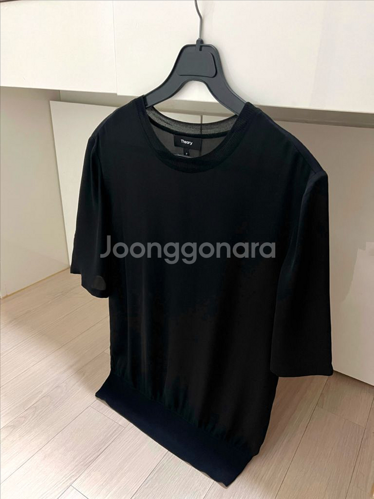 띠어리 실크100% 콤보 티셔츠 반팔 블라우스--0