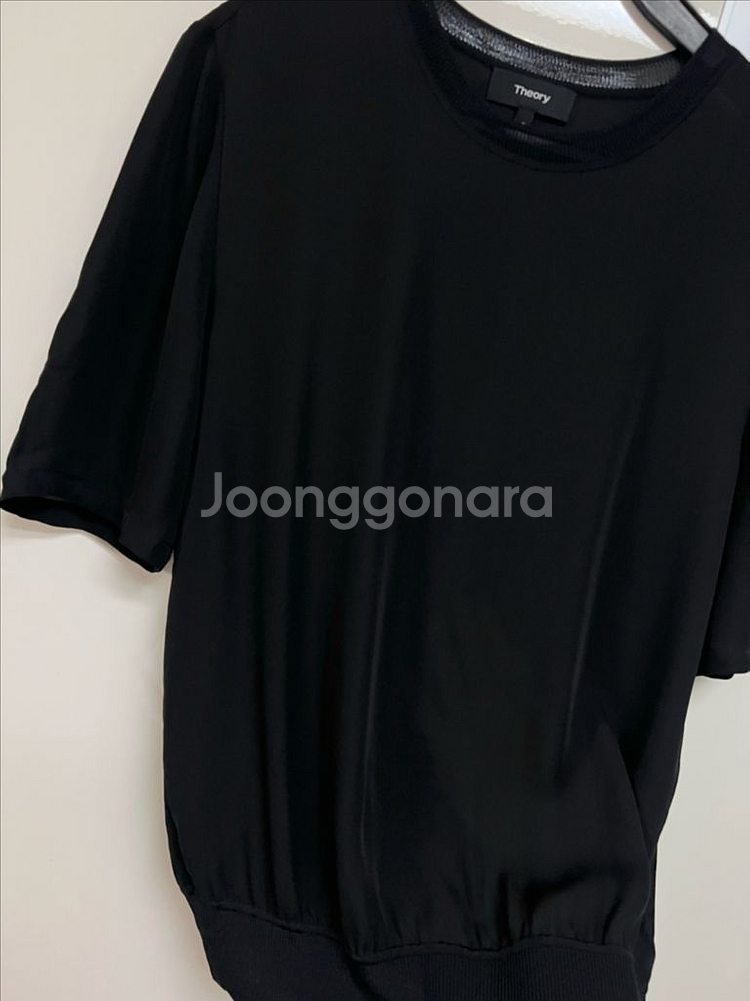 띠어리 실크100% 콤보 티셔츠 반팔 블라우스--7