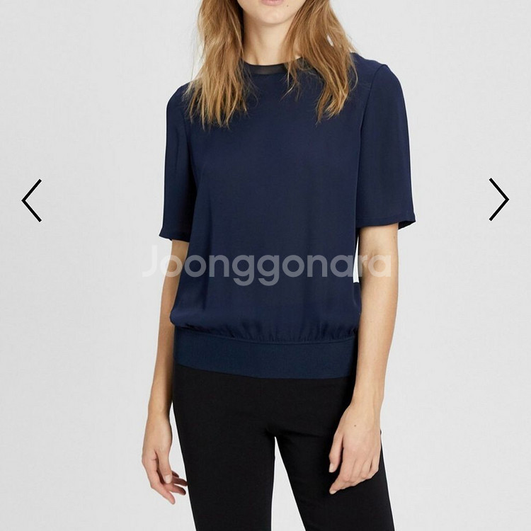 띠어리 실크100% 콤보 티셔츠 반팔 블라우스--2