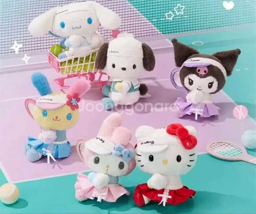 미개봉 산리오 중국 정품 신규 테니스 학원 인형 키링--0