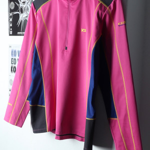 W(XL) K2 케이투 카라 긴팔티셔츠 반집업 핑크