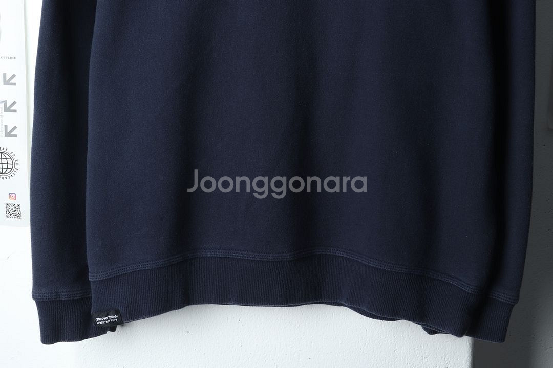 (L) 그루브라임 맨투맨 티셔츠 네이비 기모 올드스쿨--3