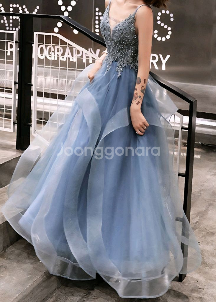 하늘색 튤 드레스 M사이즈 새상품--2