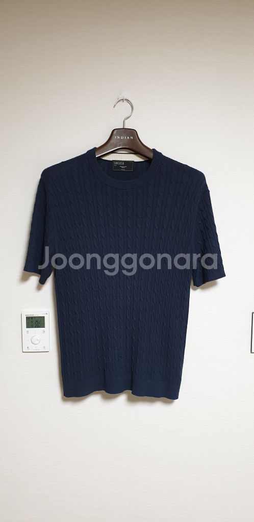 R 지오지아 남성 반팔 라운드 니트 95 DNV--0