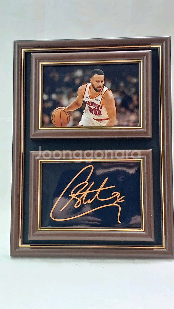 미국 NBA 스테판 커리 사인 & 사진 액자--6