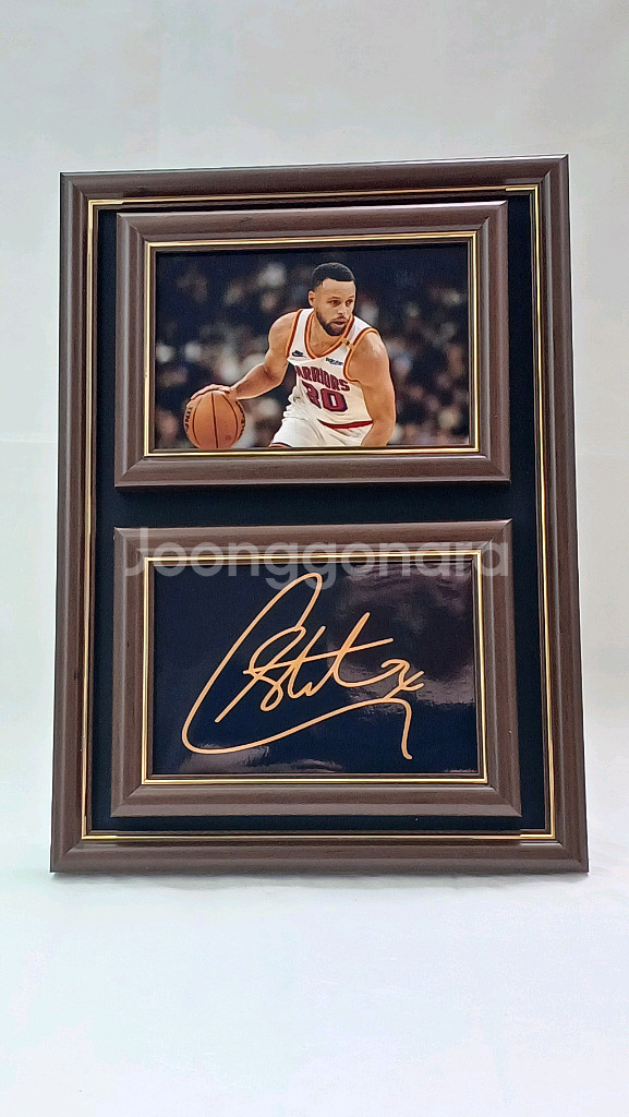 미국 NBA 스테판 커리 사인 & 사진 액자--7