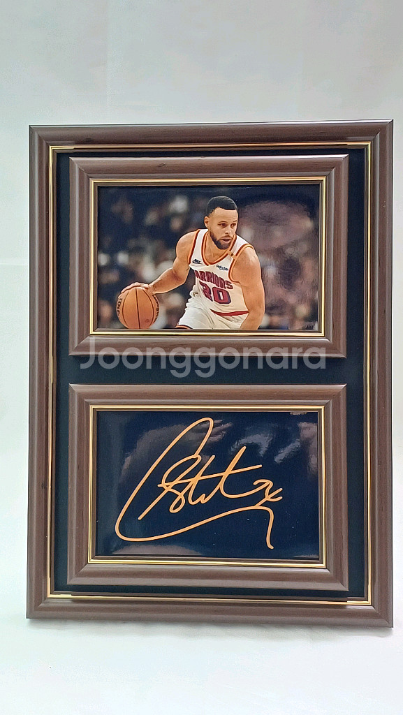미국 NBA 스테판 커리 사인 & 사진 액자--2