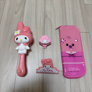 산리오 마이멜로디 빗,집게,패트병 뚜껑 잔망루피 어린이