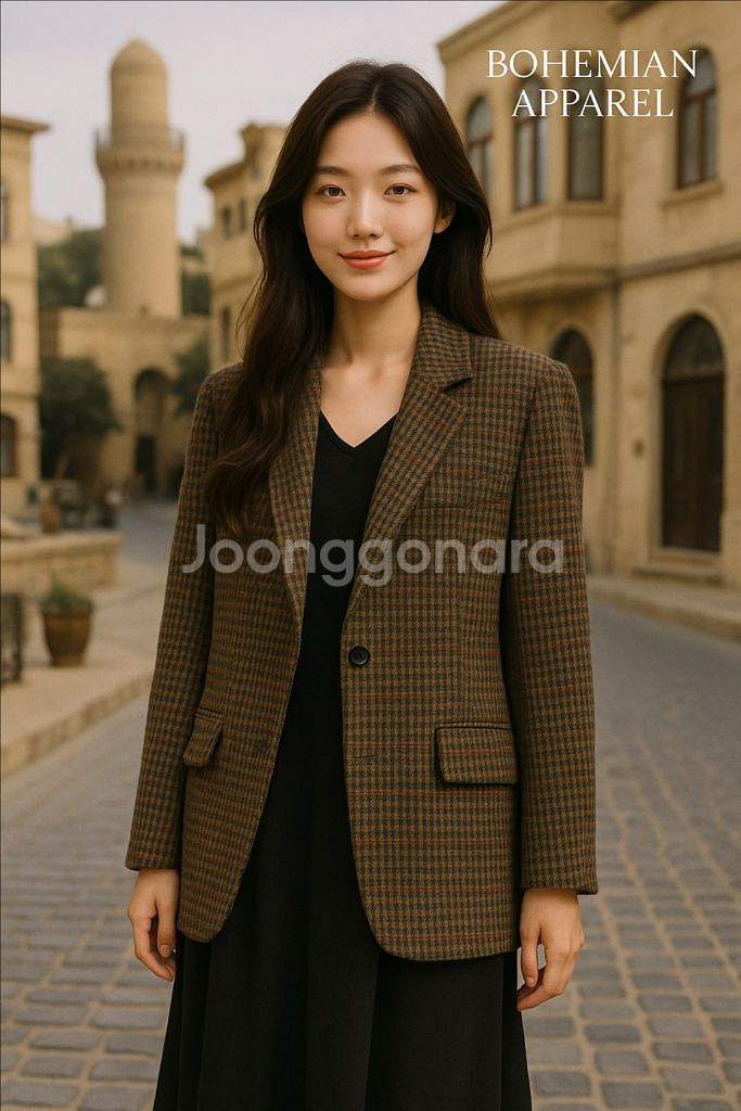 [여자 90 (M)]써스데이아일랜드 체크 울자켓--9