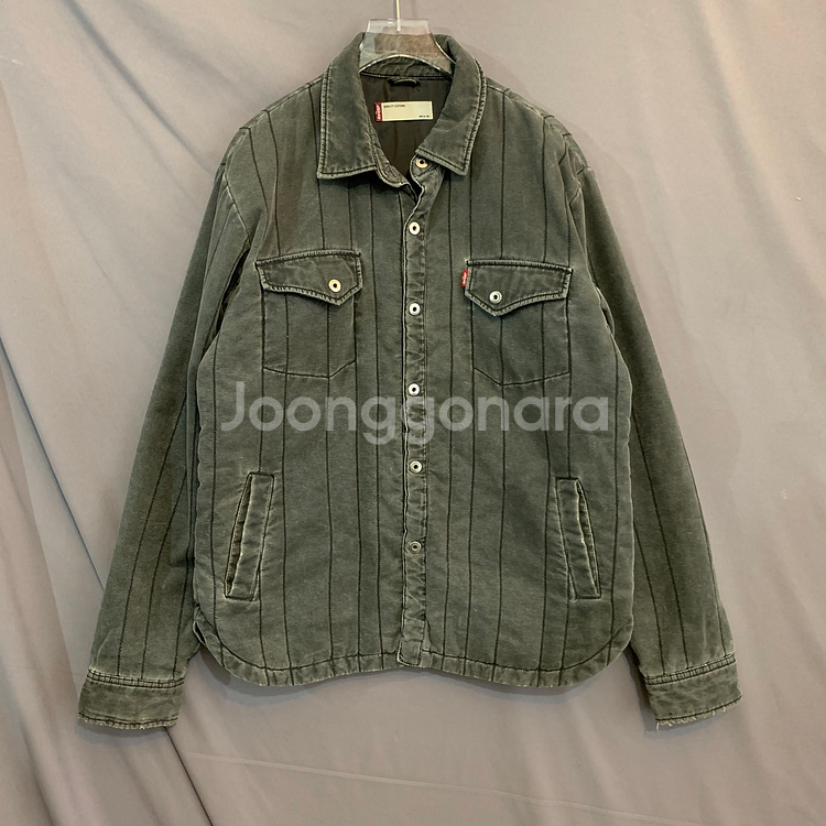 XL 리바이스 누빔 퀼팅 흑청 패딩 셔츠 자켓--0