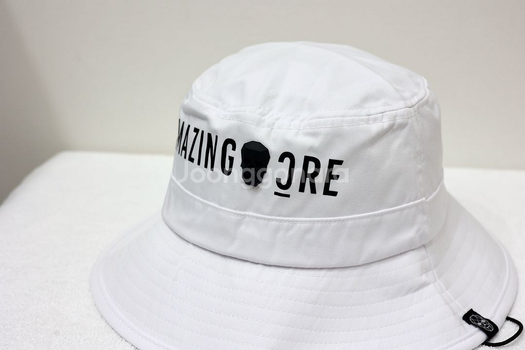 어메이징크리 화이트 남여공용 버킷햇 골프모자--1
