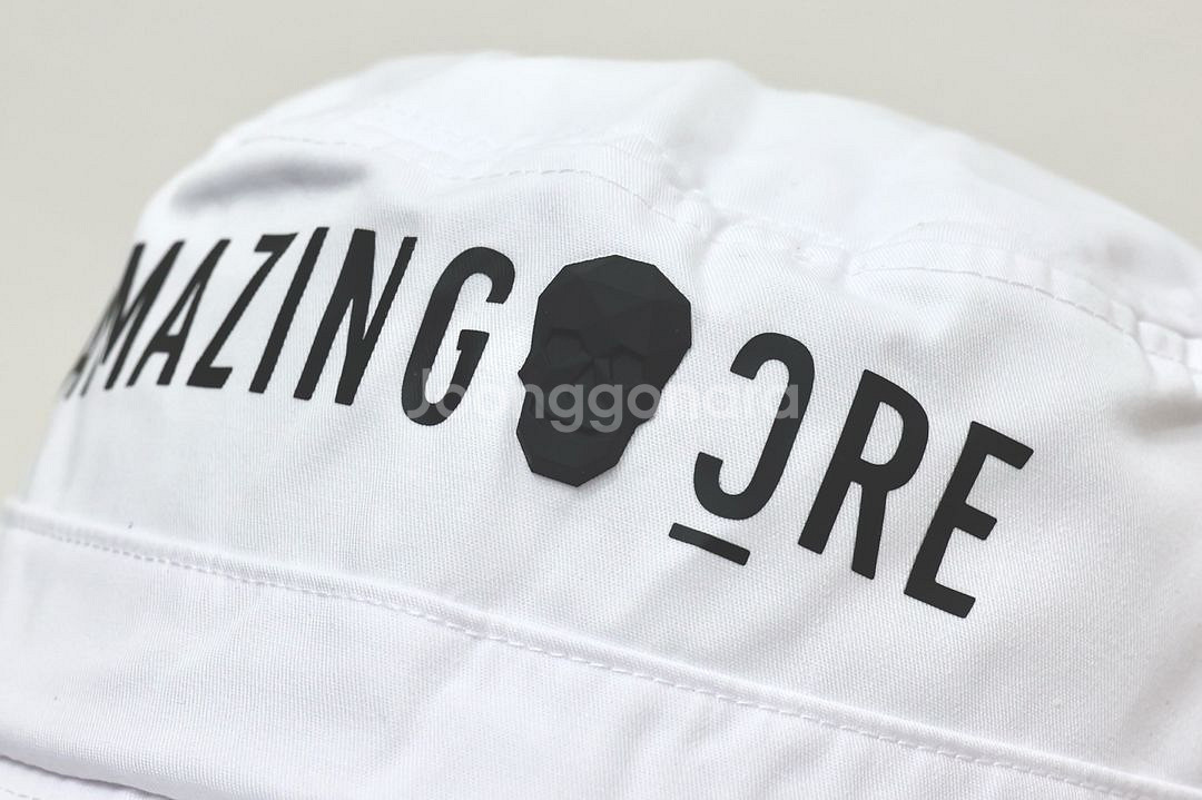 어메이징크리 화이트 남여공용 버킷햇 골프모자--2