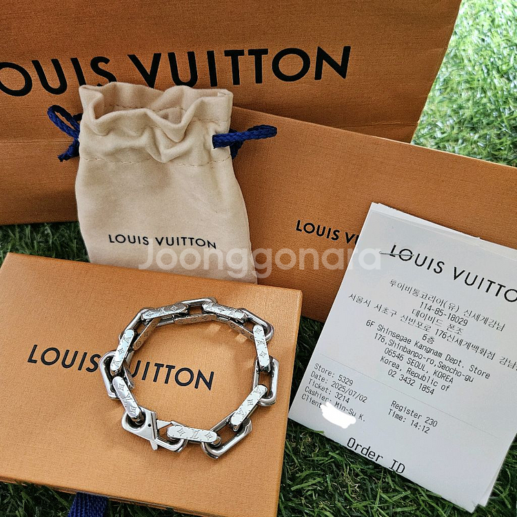 [새상품급,M] 루이비통 모노그램 체인 팔찌--1