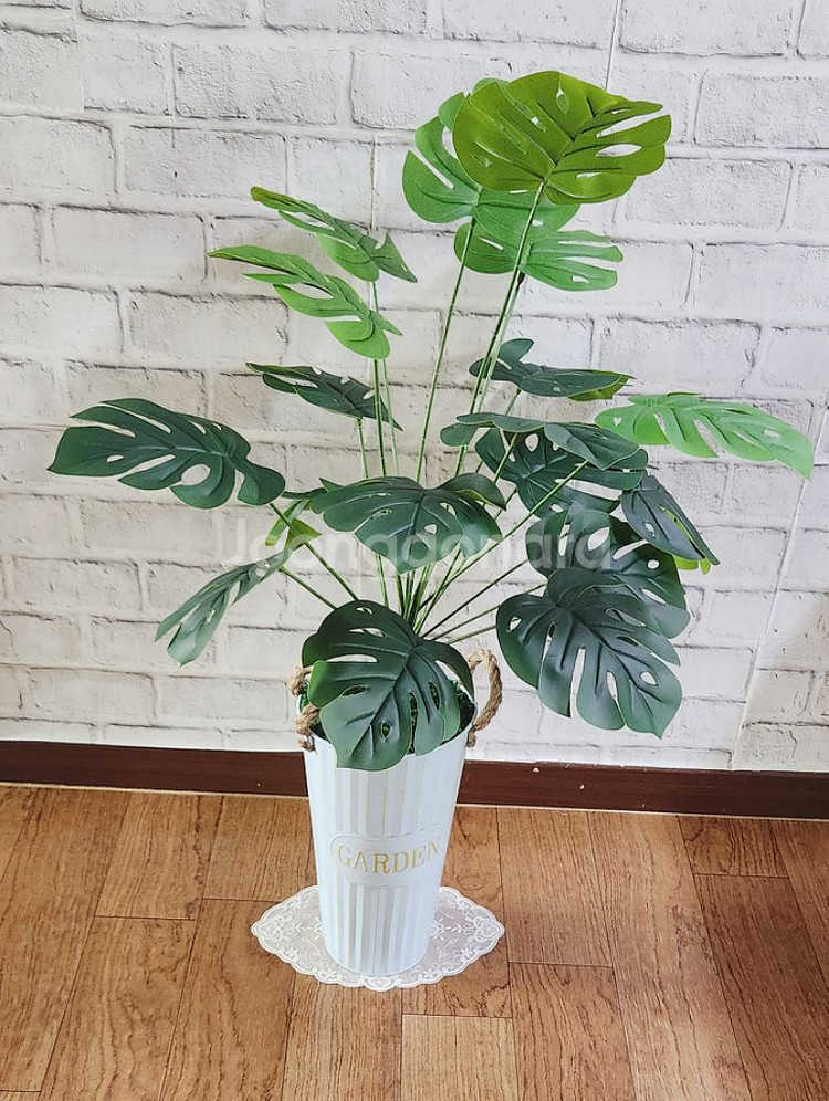 새상품)생화같은 대형 몬스테라 조화 대형철제 화분--0