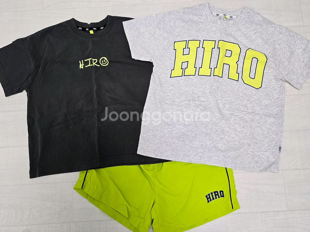 히로 캠퍼스 반팔셋트 올데이차콜 130 일괄--0