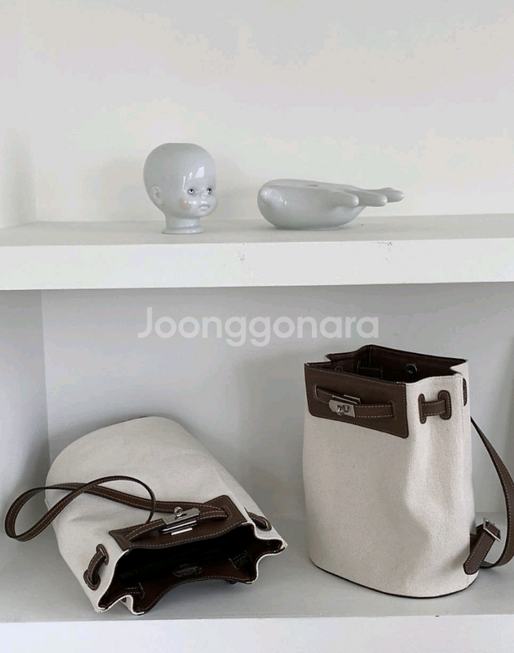 꺌랑 드마백 백팩, 여성 캔버스 버킷백--5
