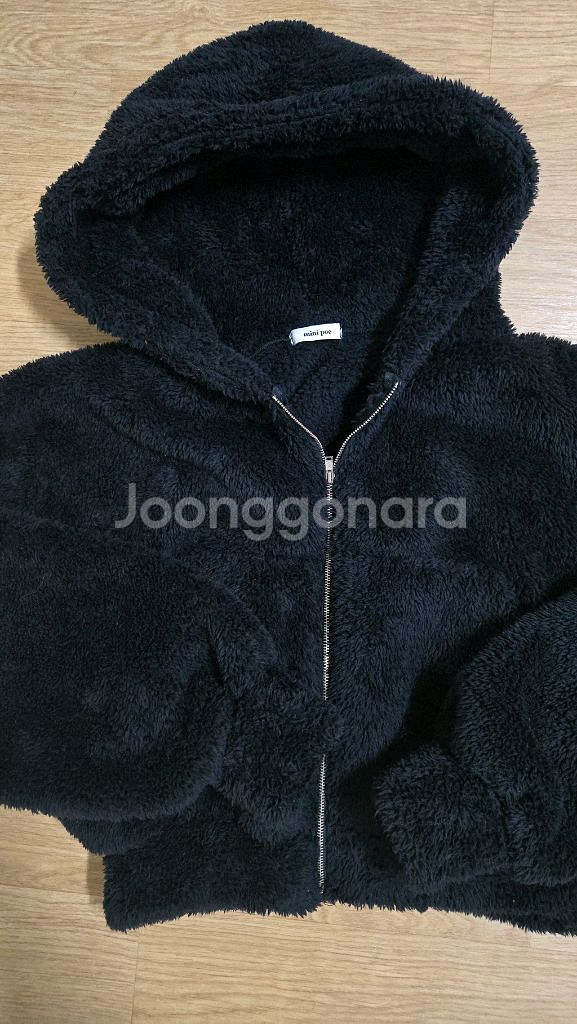 크롭 후드집업(블랙)--4