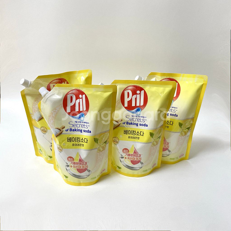 [미개봉] 프릴 베이킹소다 주방세제 퓨어레몬향 리필--0
