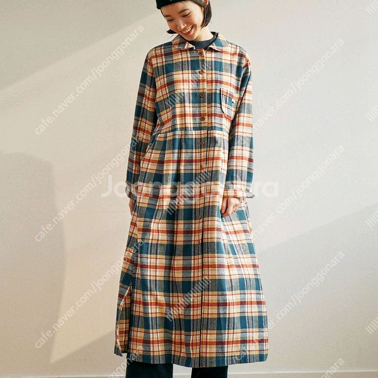 무료 배송)치키타 체크 셔츠 원피스 1size--1
