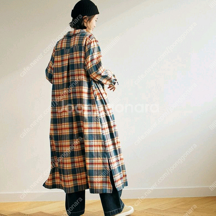 무료 배송)치키타 체크 셔츠 원피스 1size--0